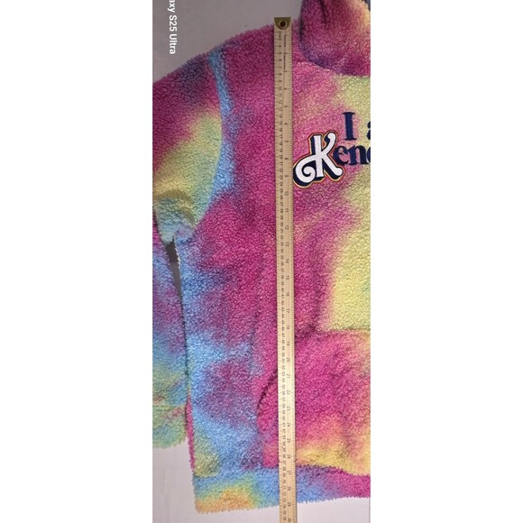 Mattel Barbie Movie "I am Kenough" Rainbow Tie Dye Sherpa Hoodie Unisex Size XL - Picture 15 of 15